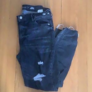 Black high rise rockstar super skinny jeans